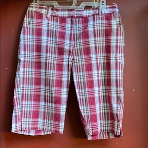 NWT KIM ROGERS PLAID SHORTS - 14